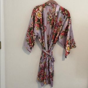 Floral Satin Robe